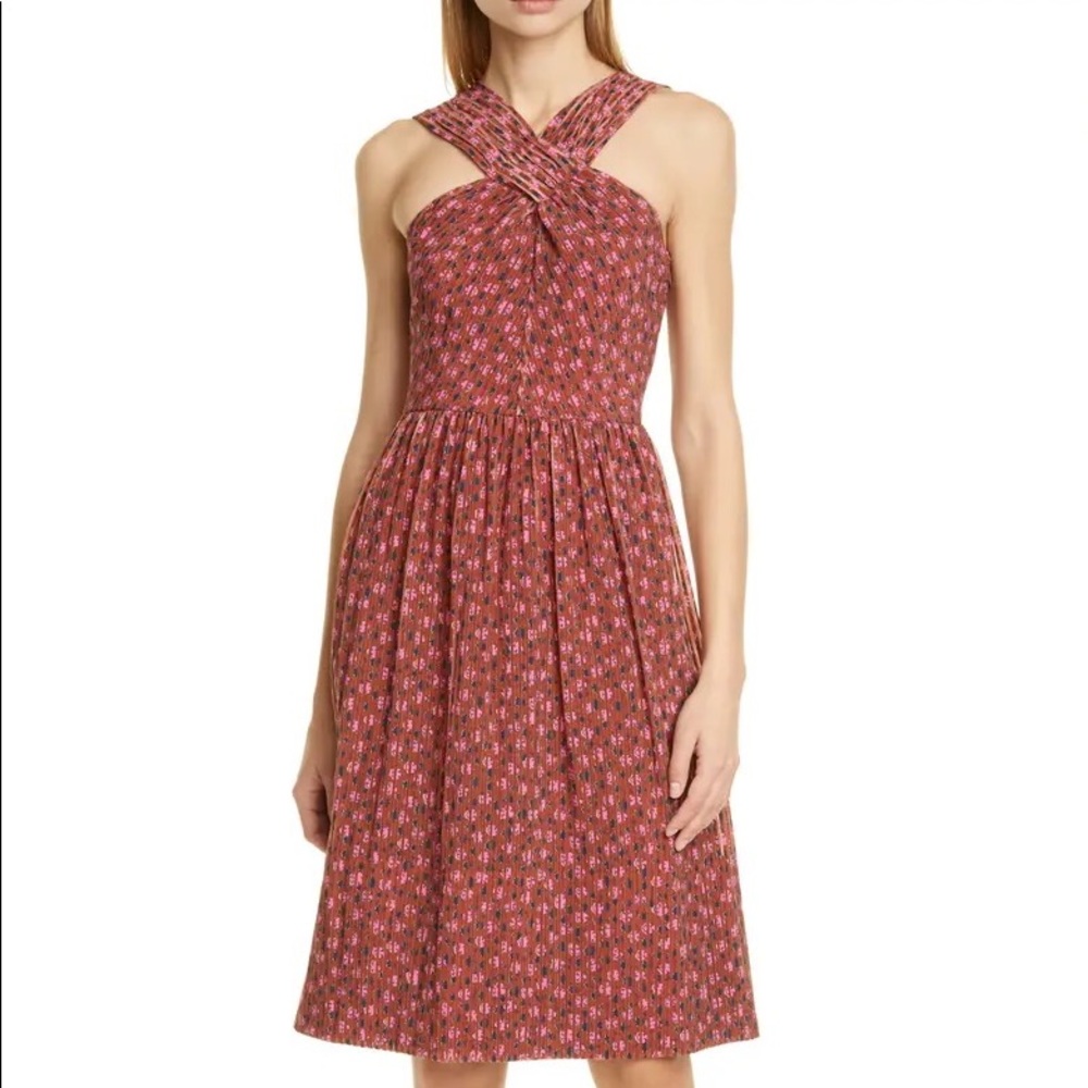 Kate Spade Pink Floral Smocked Dress Size 4
